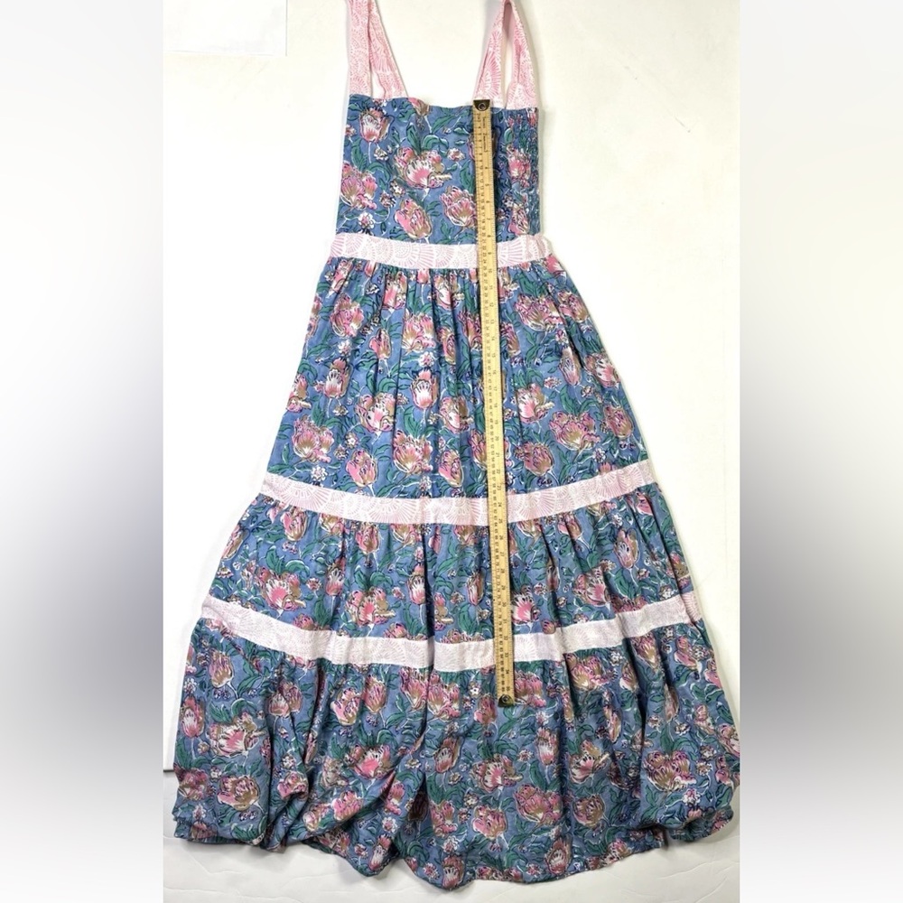 Vintage Gingy Dress Women’s Small Floral Maxi Sleeveless Fennerton Collection - Picture 6 of 11